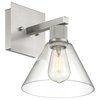 Access Lighting Port Nine Martini, Martini LED Wall Sconce, Brushed Steel Finish, Clear Glass 63143LEDDLP-BS/CLR